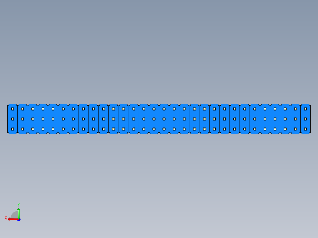 彩色公头100mil（2.54mm）系列-DS1021_blue_3x30p_100mil_Type19_rev1.0后视图