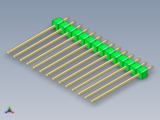 彩色公头100mil（2.54mm）系列-DS1021_green_1x14p_100mil_Type19_rev1.0