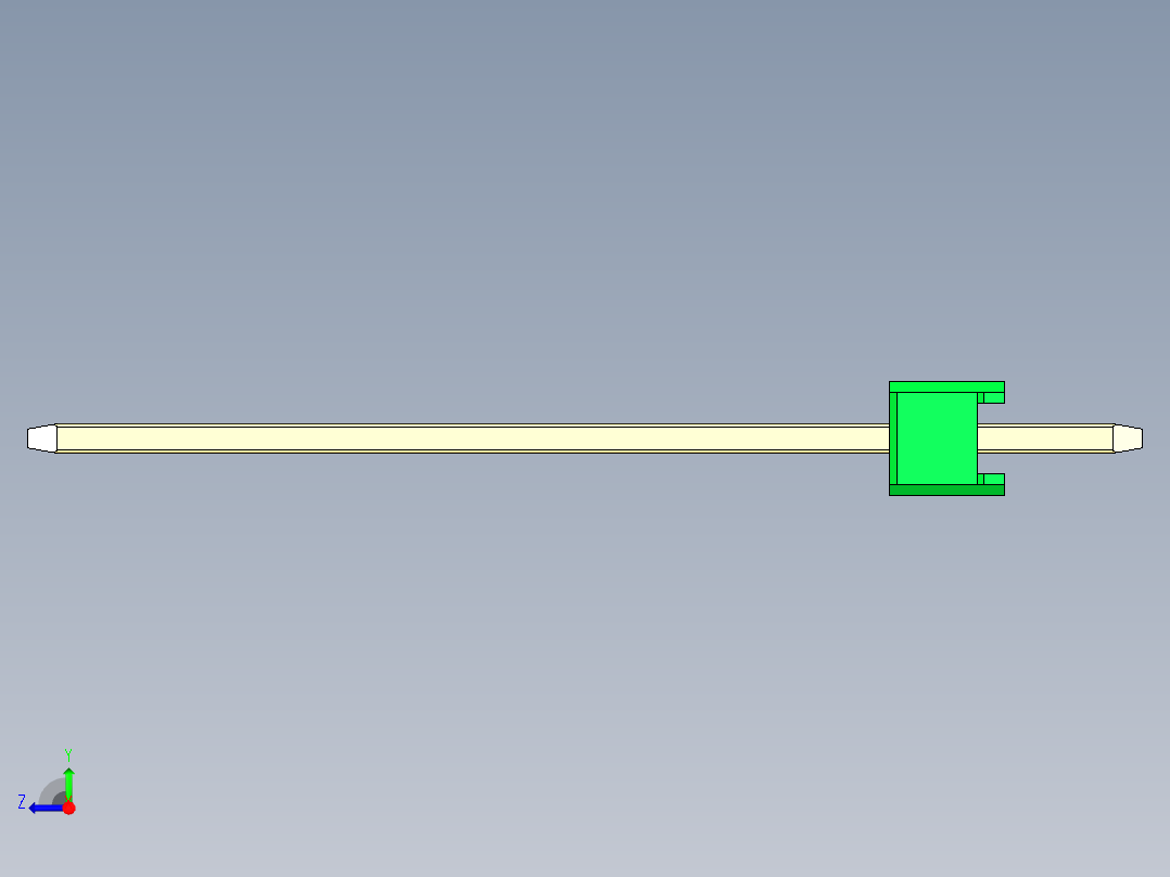彩色公头100mil（2.54mm）系列-DS1021_green_1x14p_100mil_Type19_rev1.0右视图