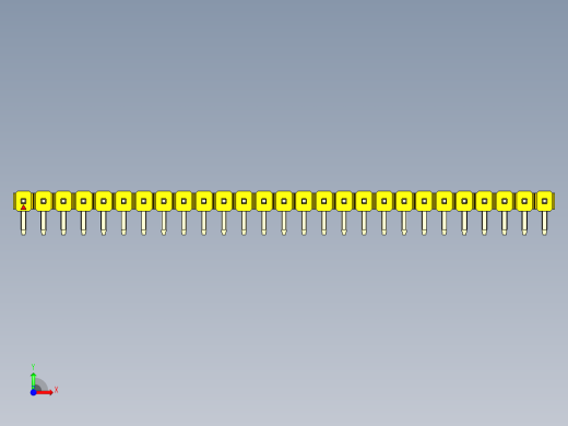 彩色公排针 100mil 2.54mm 系列-DS1022_yellow_1x27p_100mil_TypeD_rev1.0前视缩略图