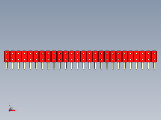 彩色公排针 100mil 2.54mm 系列-DS1022_red_2x26p_100mil_TypeD_rev1.0前视缩略图