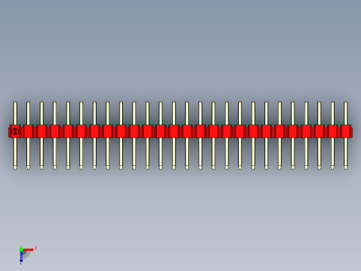 彩色公排针 100mil 2.54mm 系列-DS1022_red_2x26p_100mil_TypeD_rev1.0俯视缩略图