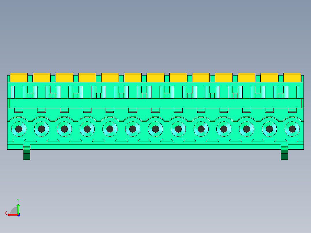 DEGSON 2EDG 系列 5.0mm 可插拔接线端子组-2EDGKDB-5.0-13P-14-00AH后视图