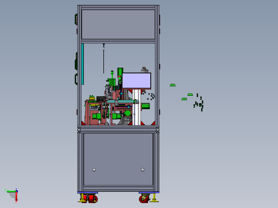 封胶与电性能测试机（原创）右视图