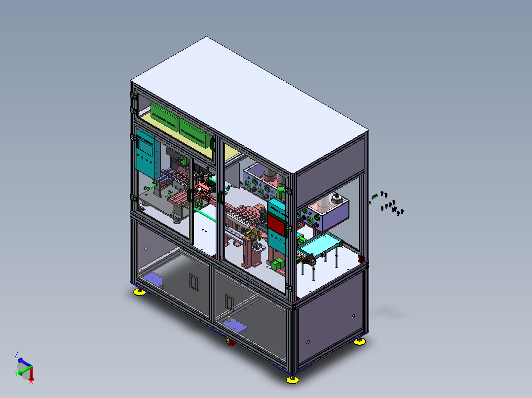 封胶与电性能测试机（原创）正等轴测图