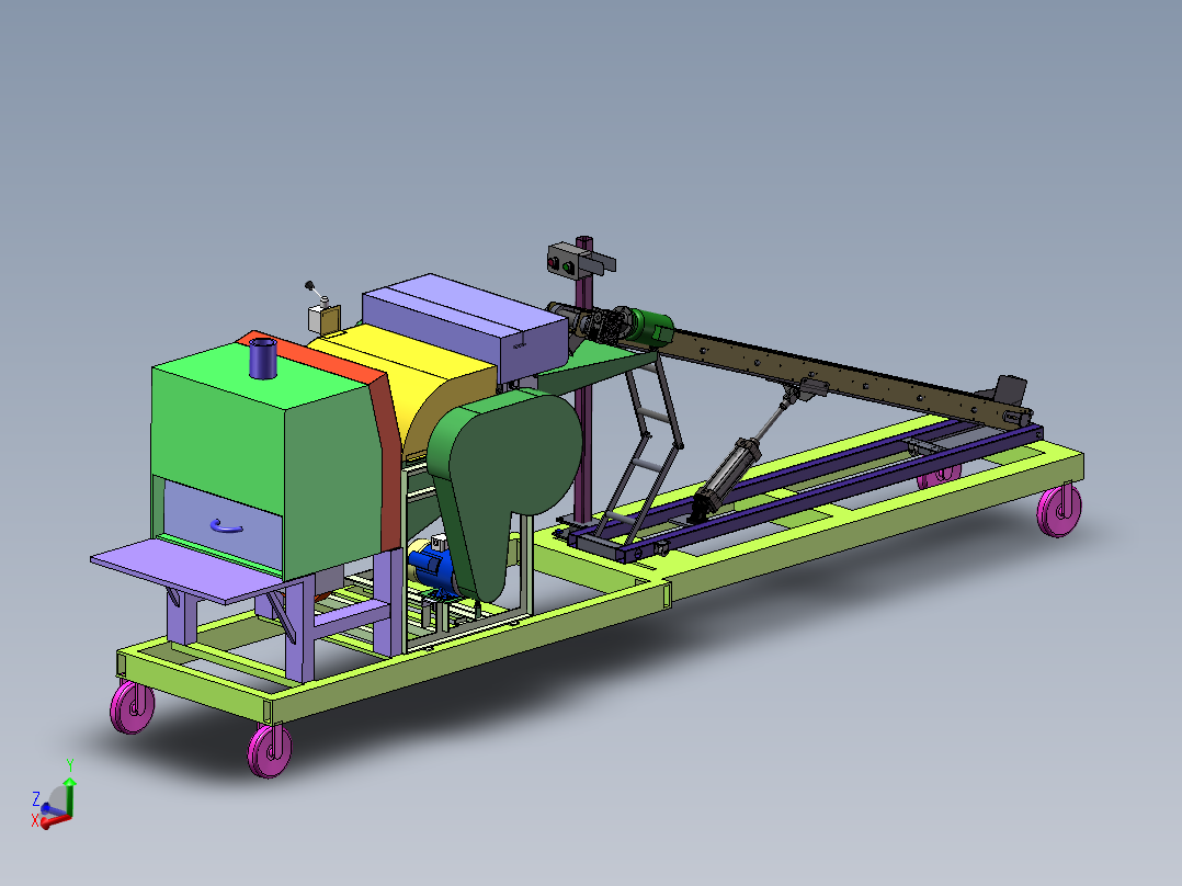 玉米秸秆揉丝机打包机设计（含三维+二维+说明书）