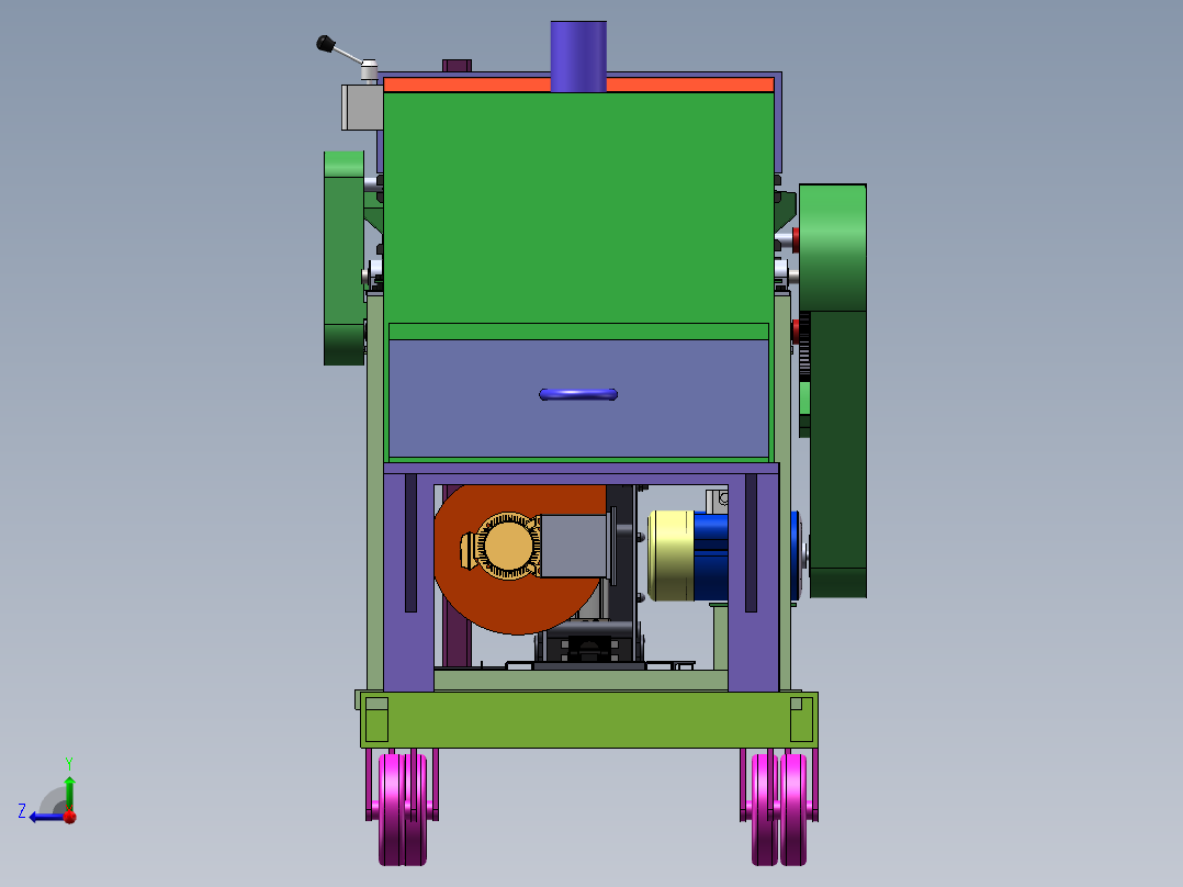 玉米秸秆揉丝机打包机设计（含三维+二维+说明书）右视图