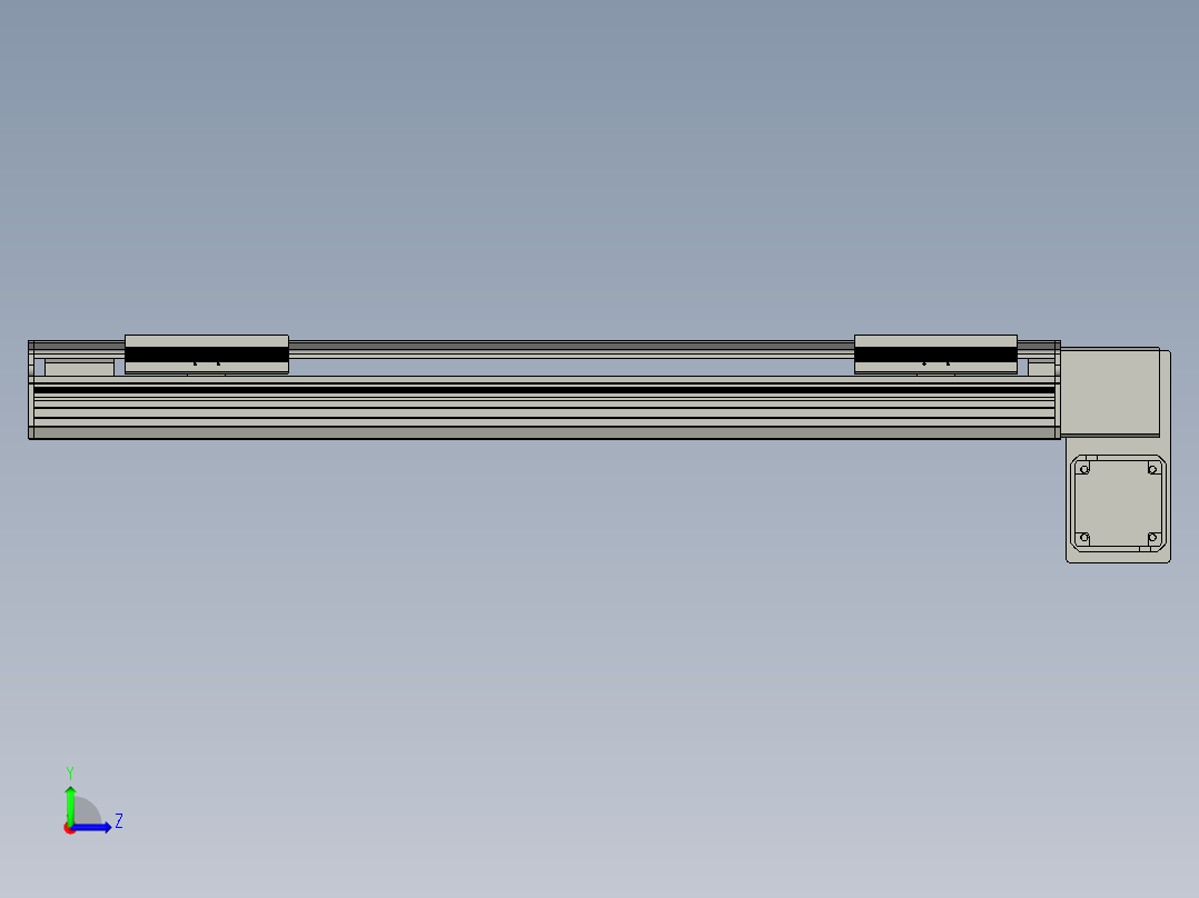 直线模组LHB17-L40-S650-RD设计图纸左视图