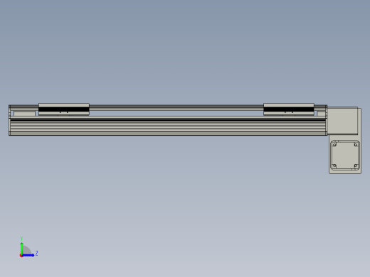 直线模组LHB17-L40-S650-RD设计图纸左视缩略图