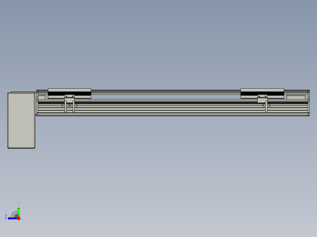 直线模组LHB17-L40-S650-RD设计图纸右视图
