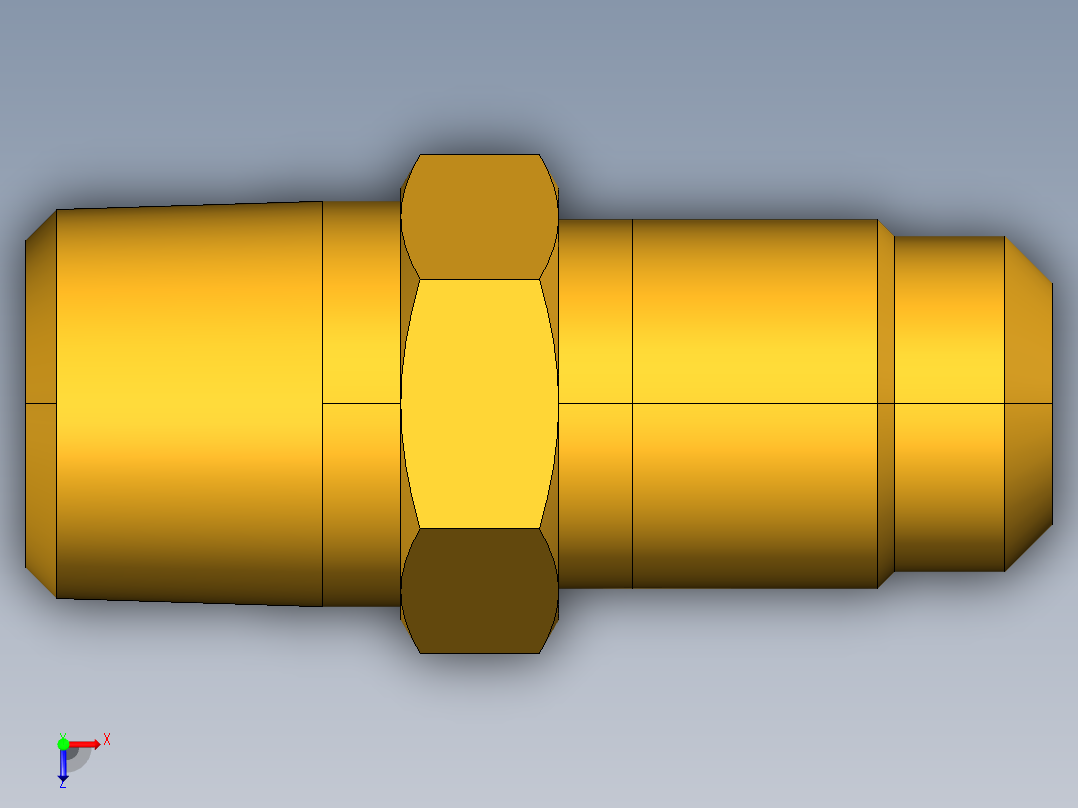 扩口式工业通用硬管接头Male Connector 48F-4-2俯视图
