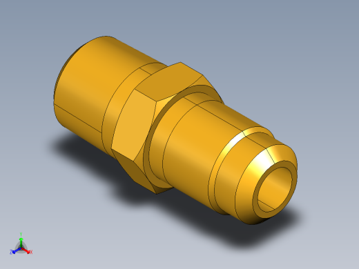扩口式工业通用硬管接头Male Connector 48F-4-2正等轴测缩略图