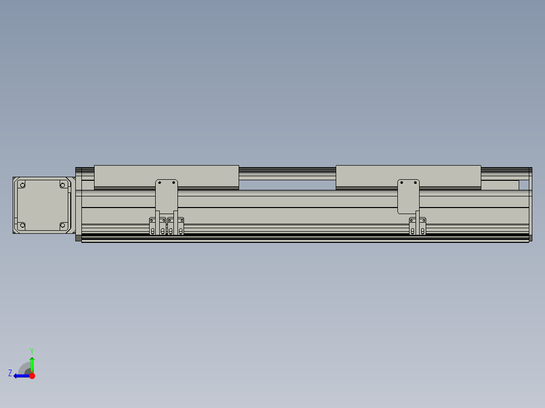 直线模组LHB21-L40-S350-L(B)设计图纸右视图