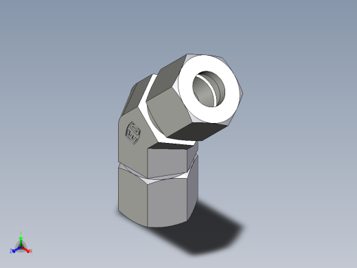 卡套式工业通用硬管接头EO_Swivel_nut_45_deg_elbow_EV10L71