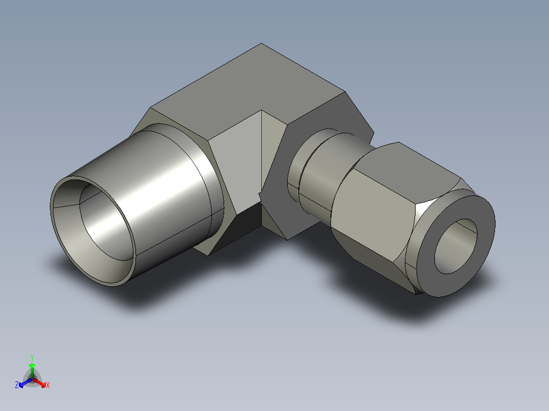 卡套式工业通用硬管接头6-8_cbu-s正等轴测图