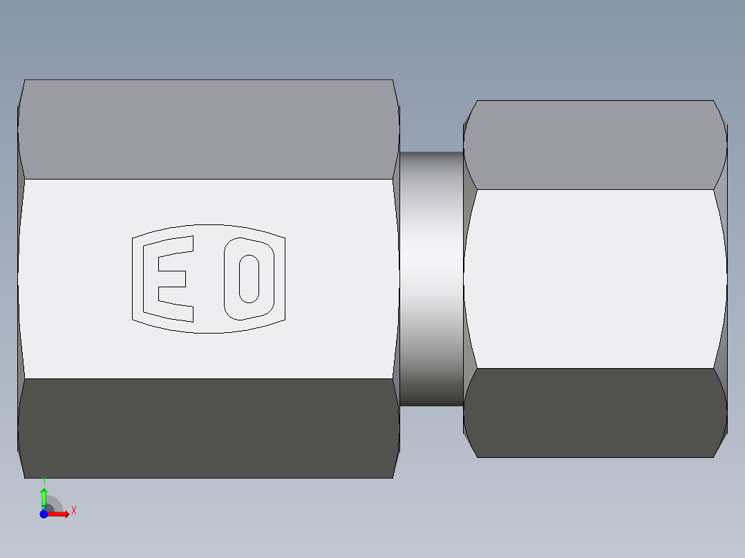 卡套式工业通用硬管接头EO_Swivel_connector_GAI08LR71前视图