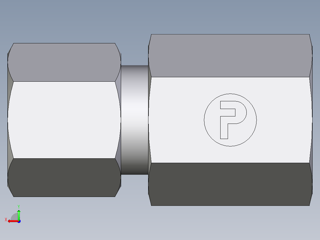 卡套式工业通用硬管接头EO_Swivel_connector_GAI08LR71后视图
