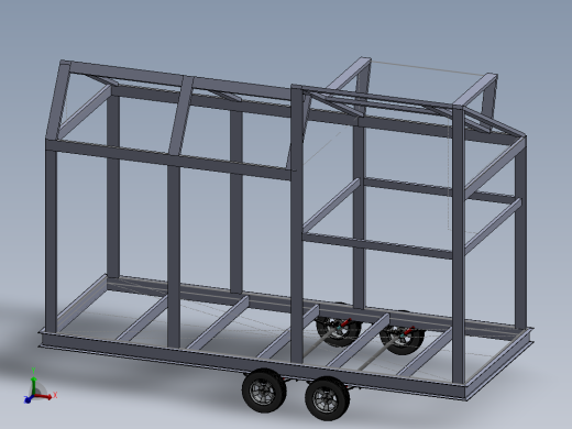 小房车拖车模型3D数模图纸 Solidworks设计 附bip渲染格式