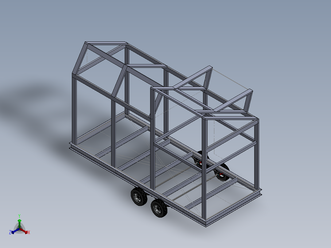 小房车拖车模型3D数模图纸 Solidworks设计 附bip渲染格式正等轴测图