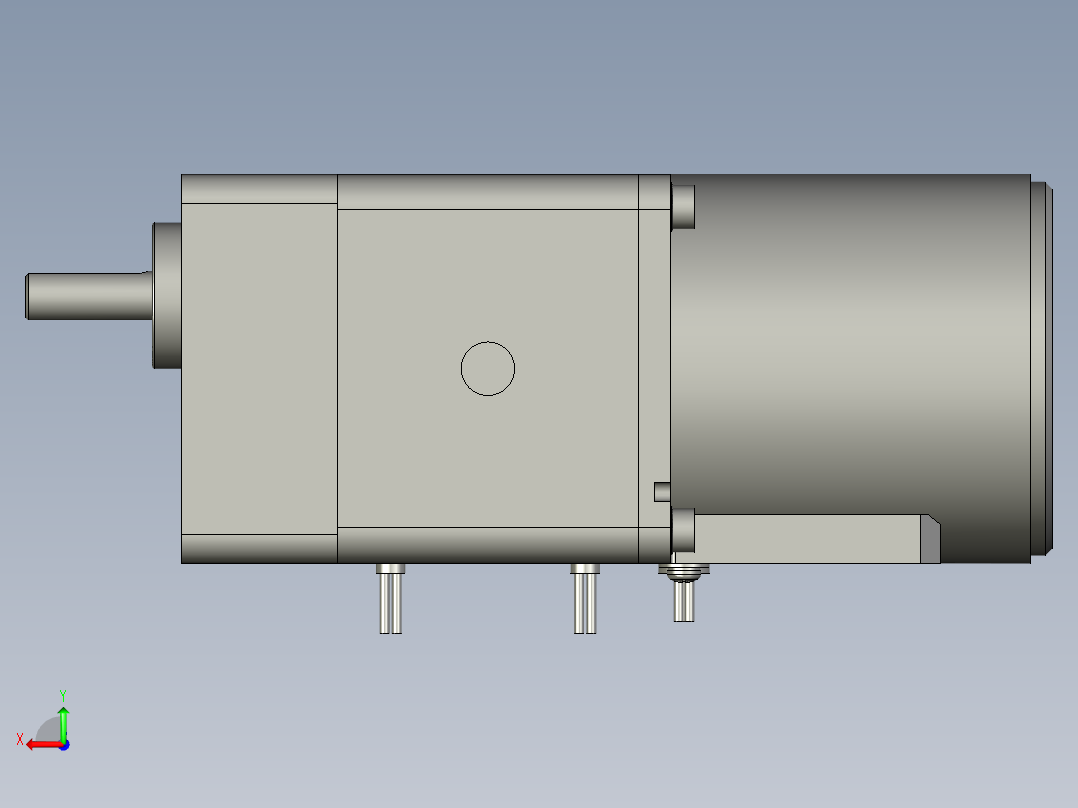 M8MX25H4Y+MX8G3H微型齿轮调速马达后视图