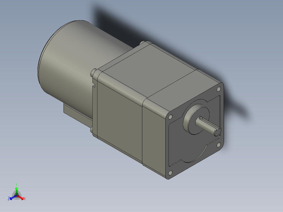 M8MX25H4Y+MX8G3H微型齿轮调速马达正等轴测图