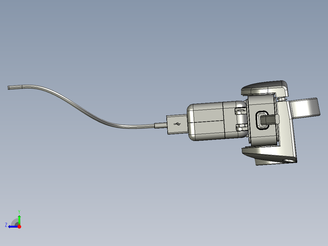 插座带固定架 STP右视图