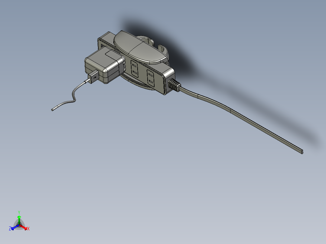 插座带固定架 STP正等轴测图