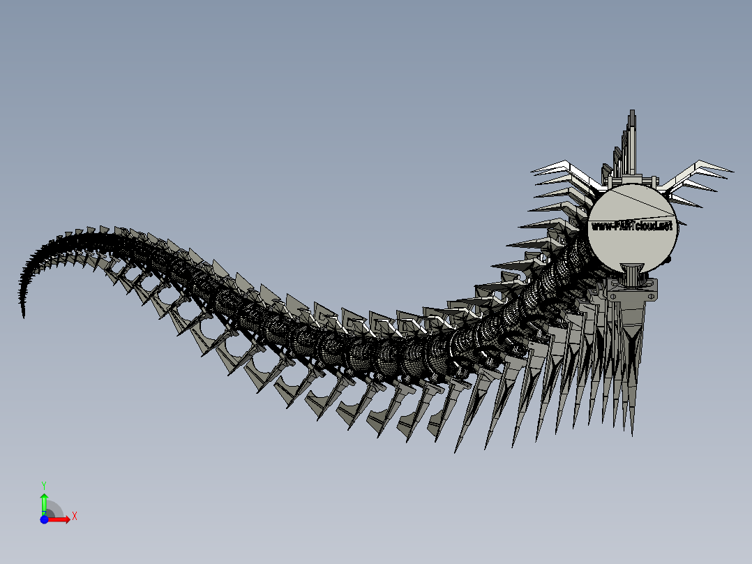 霸王龙机械尾巴前视图