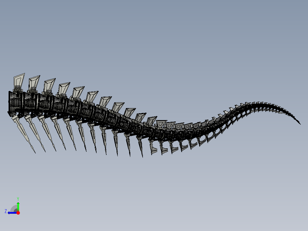 霸王龙机械尾巴右视图