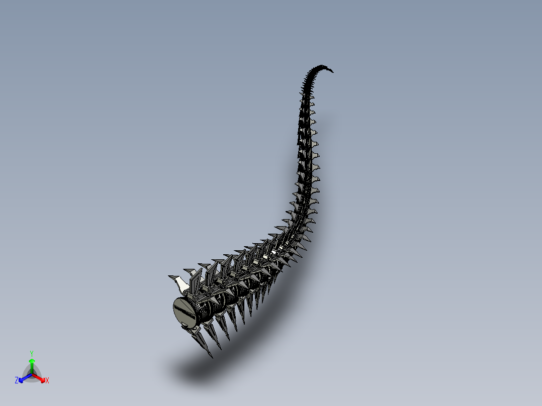 霸王龙机械尾巴正等轴测图