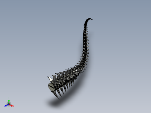 霸王龙机械尾巴正等轴测缩略图