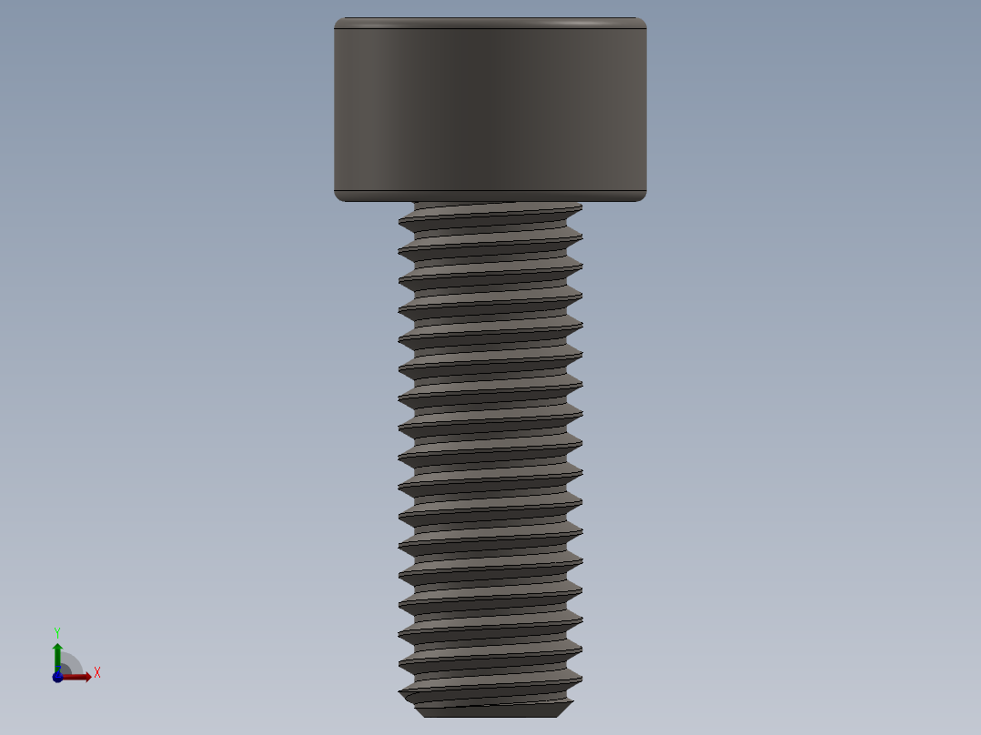 Screw_DIN_912_M5x14F_A2.SLDPRT公制内六角螺钉前视图