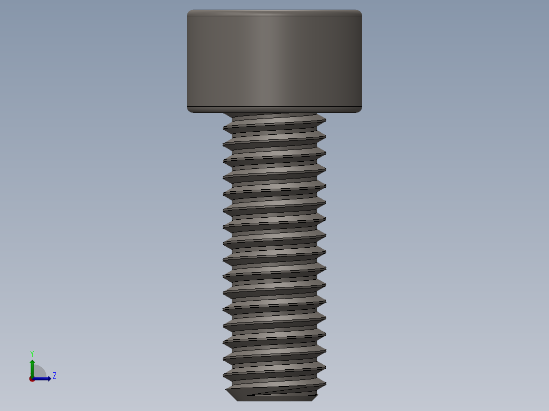 Screw_DIN_912_M5x14F_A2.SLDPRT公制内六角螺钉左视图