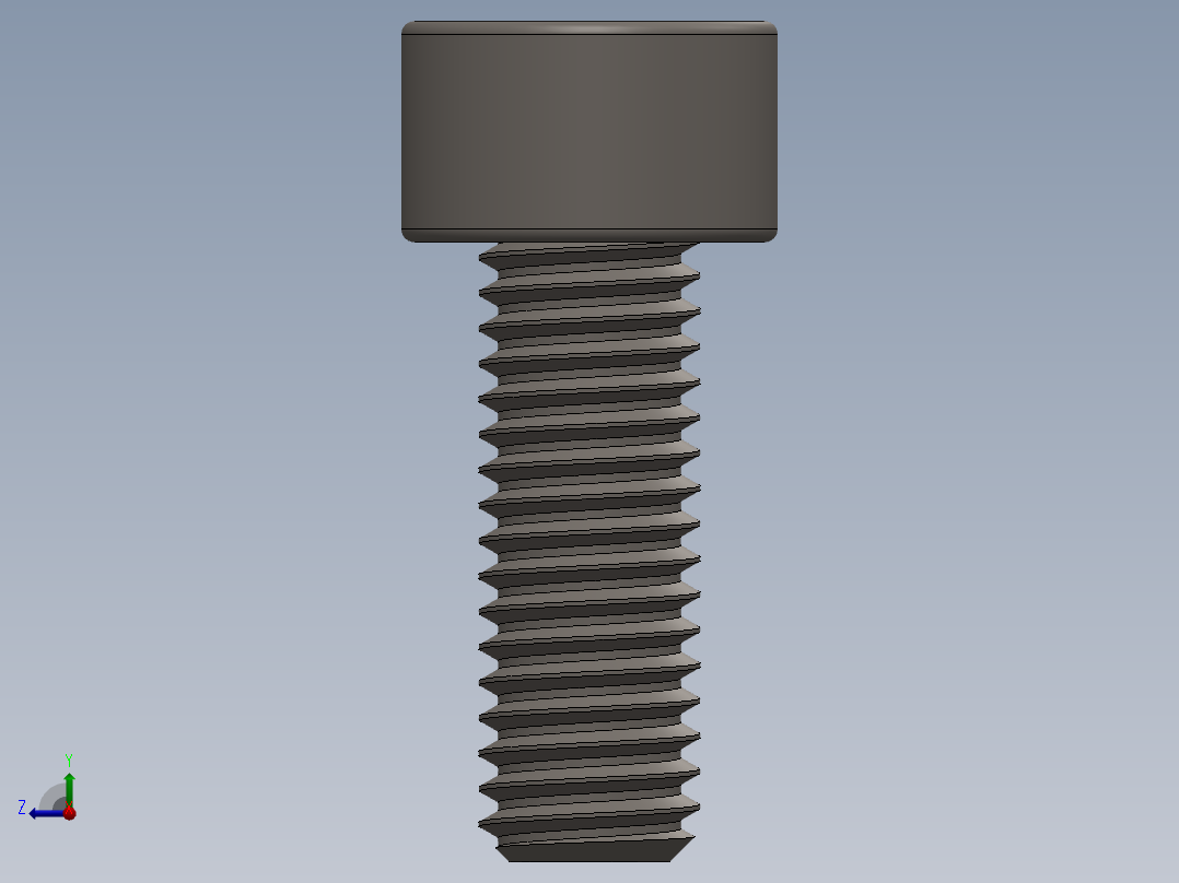 Screw_DIN_912_M5x14F_A2.SLDPRT公制内六角螺钉右视图