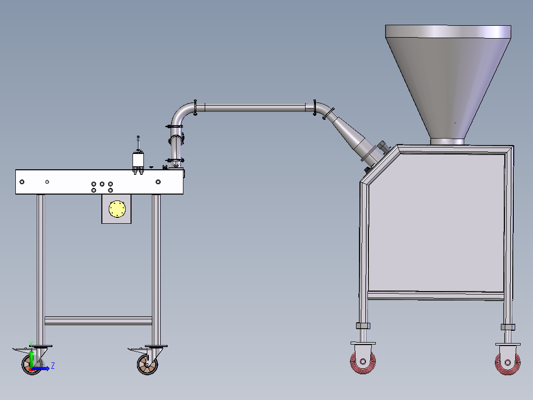 食品加工挤压机左视图