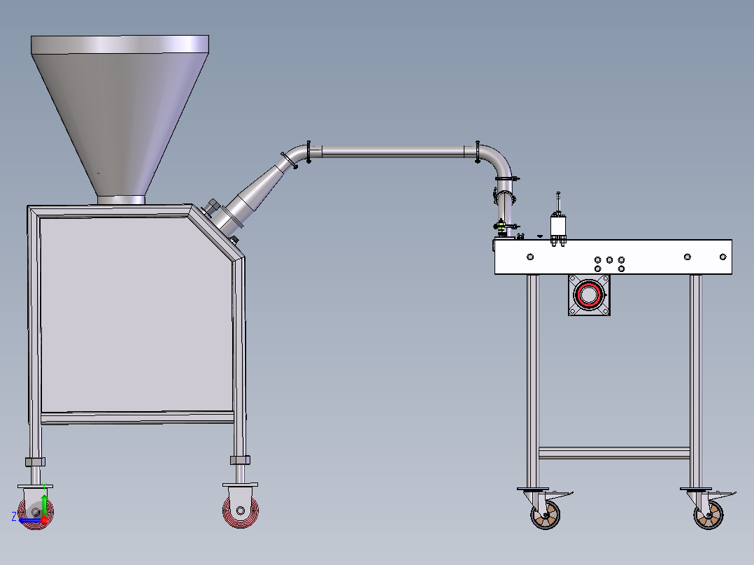 食品加工挤压机右视图