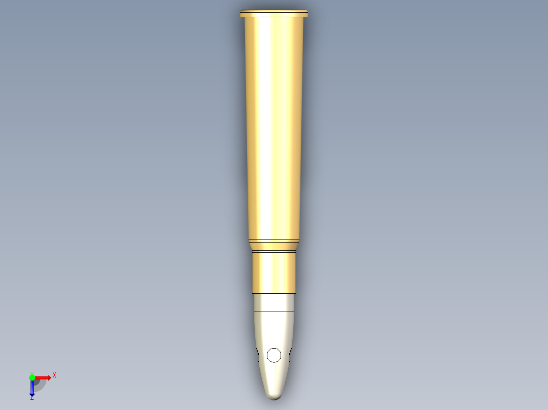 7.7 毫米意大利 SAA 墨盒俯视图