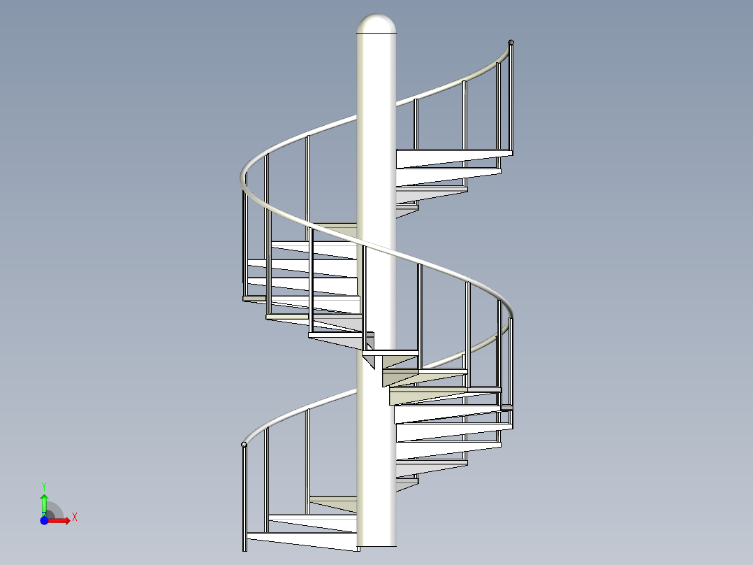 旋转楼梯前视图
