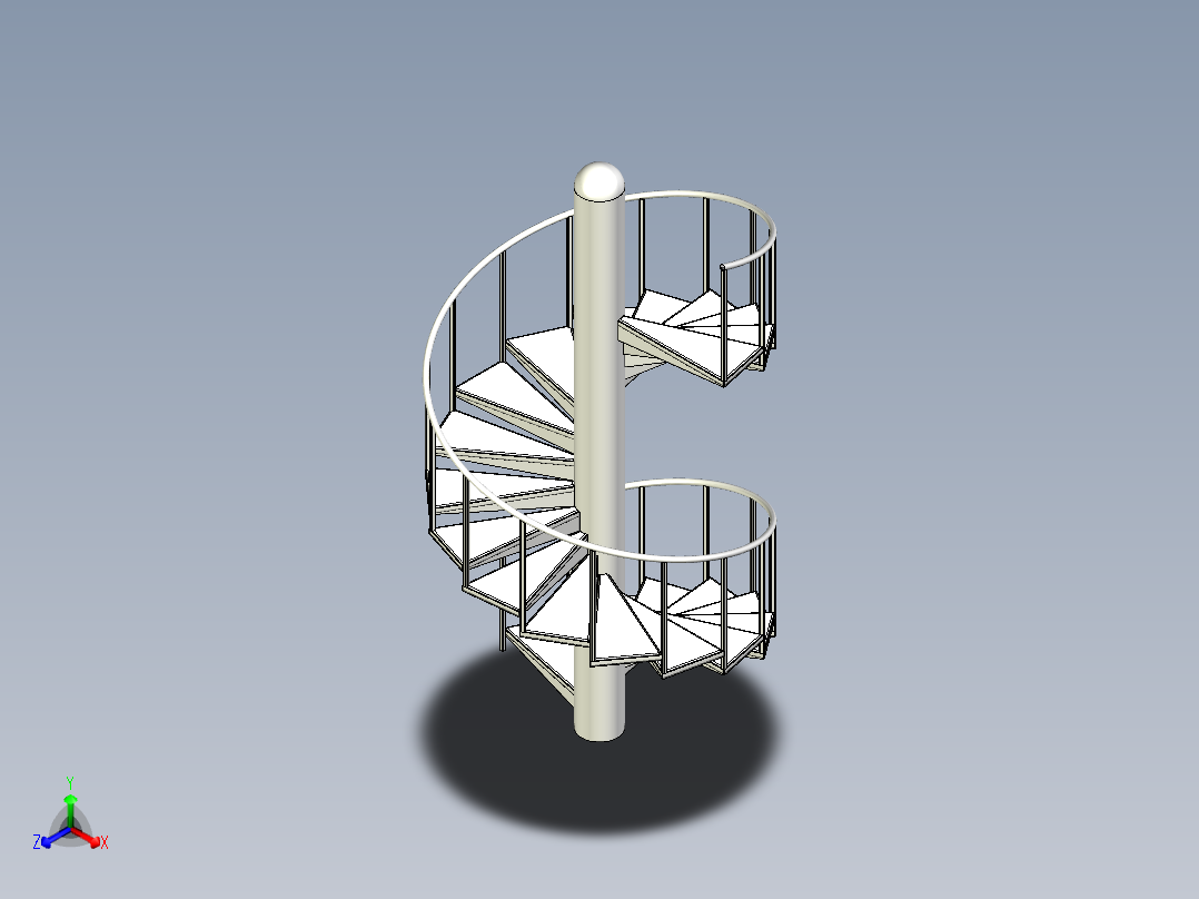 旋转楼梯正等轴测图