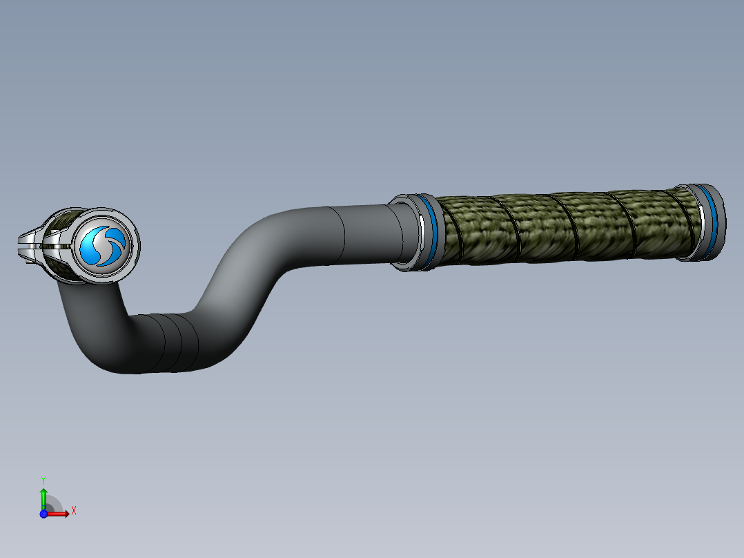 自行车手把 3D模型SolidWorks三维设计图前视图