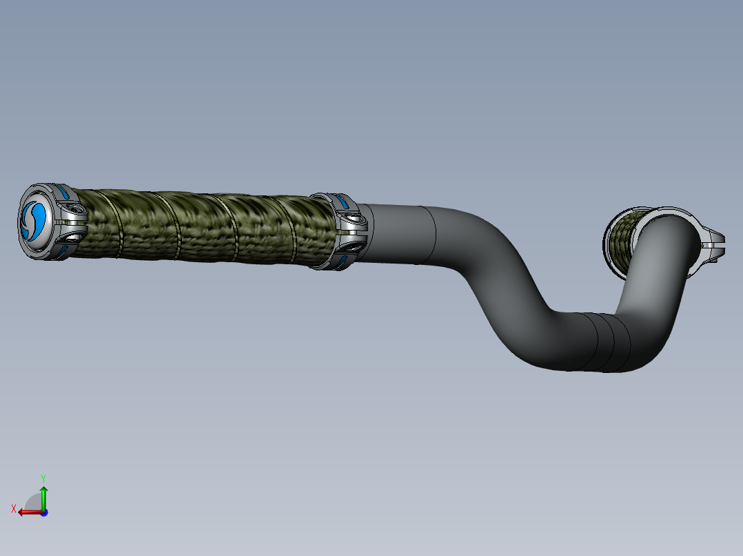 自行车手把 3D模型SolidWorks三维设计图后视图