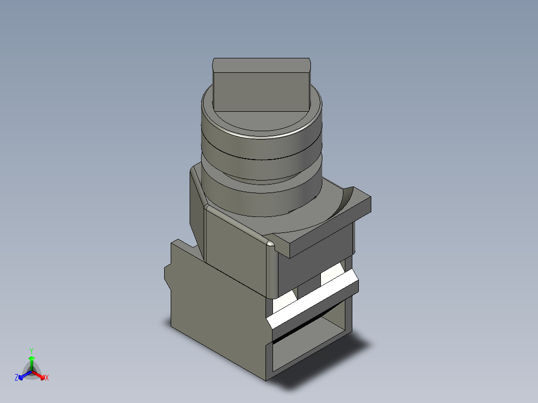 两档开关LA38正等轴测图