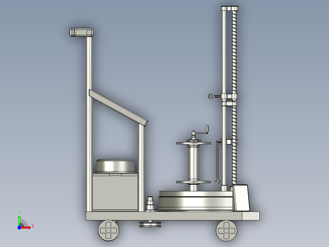 用于树木的绳索缠绕机前视图