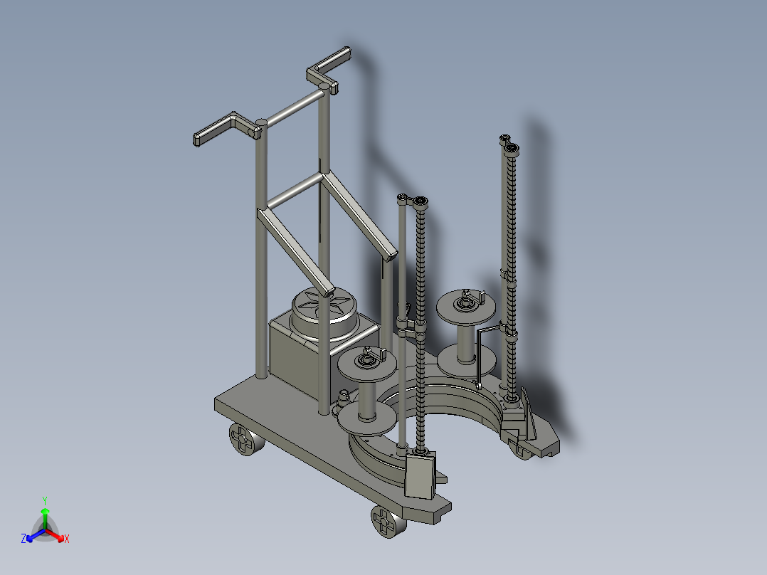 用于树木的绳索缠绕机正等轴测图