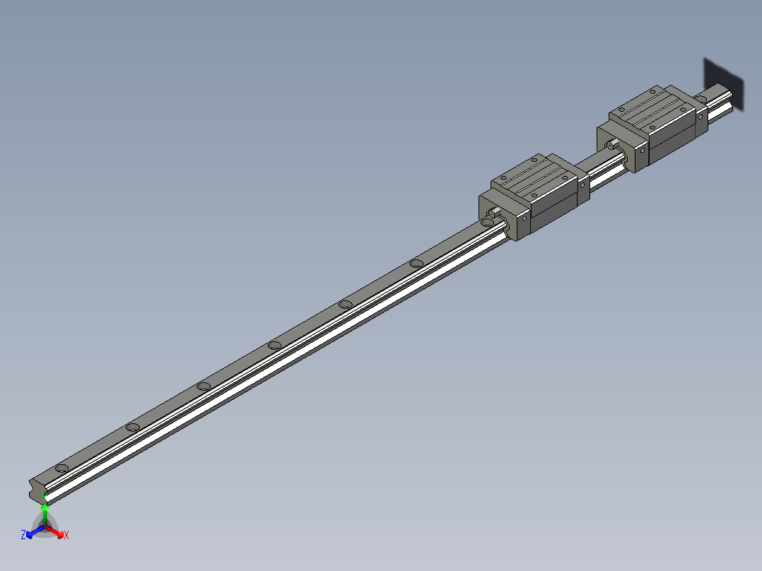 HGH-15CA-线轨3正等轴测图