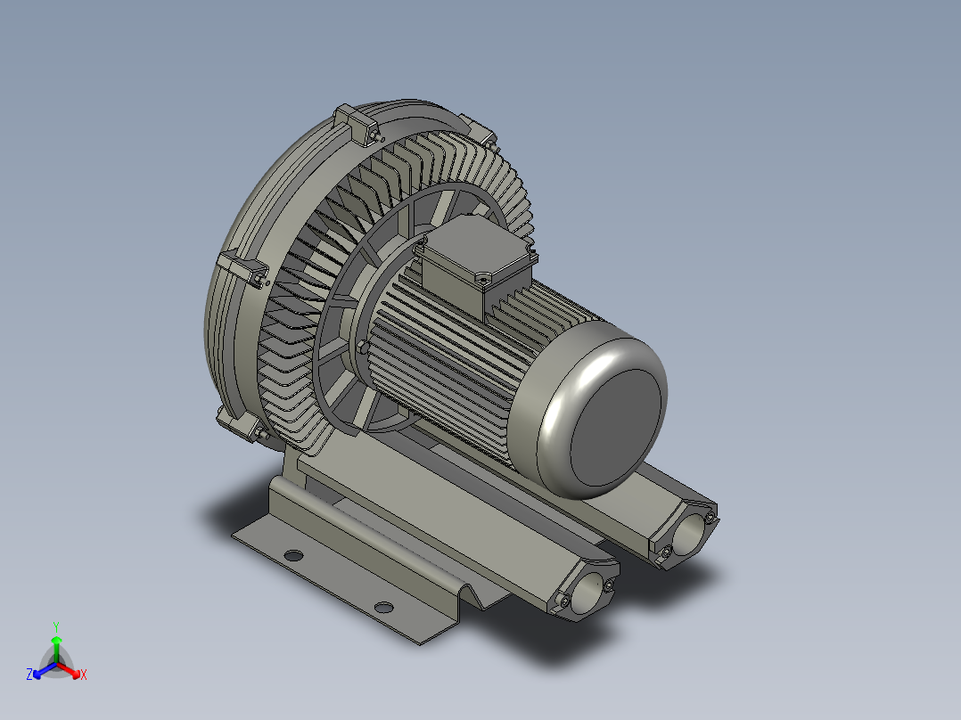 P127-HG-370型高压旋涡气泵上海富力电机正等轴测图