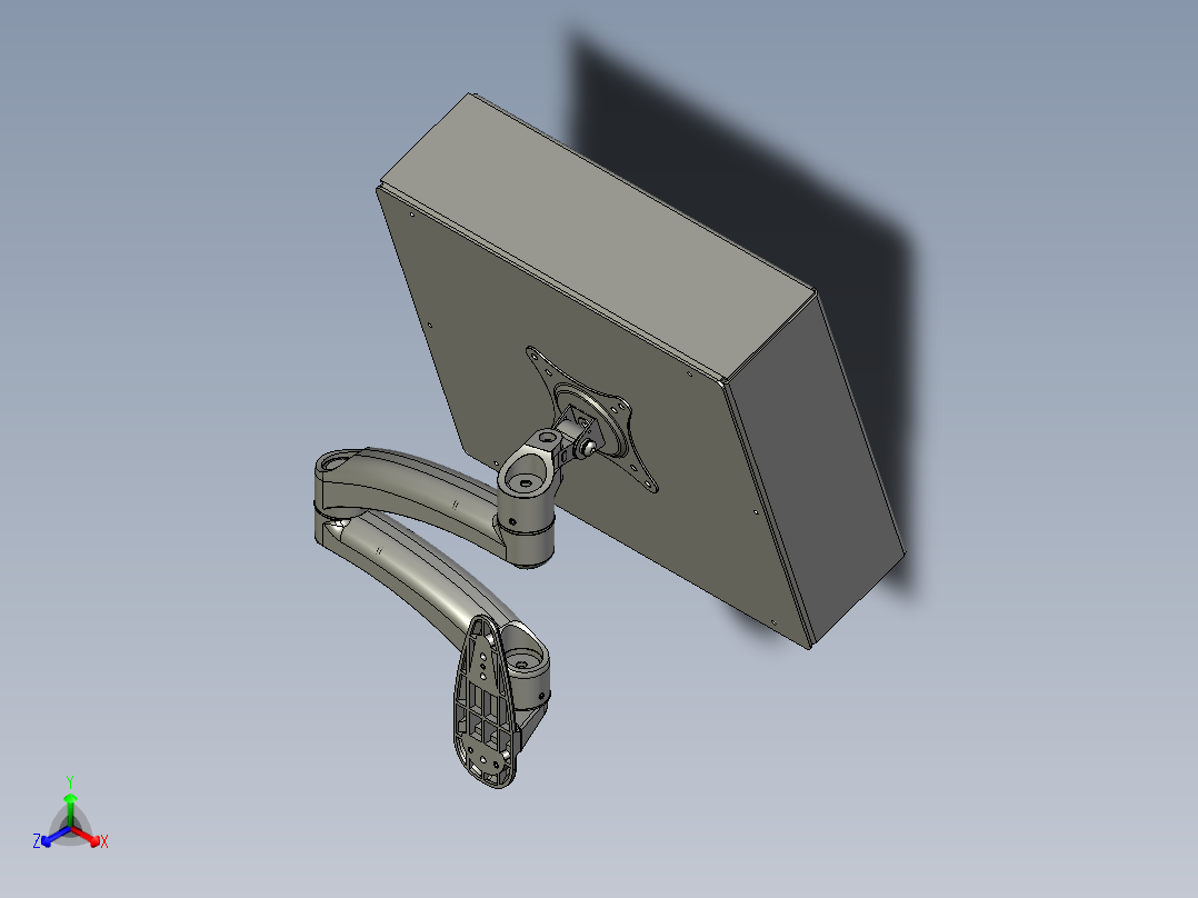 操作面板及支架正等轴测图