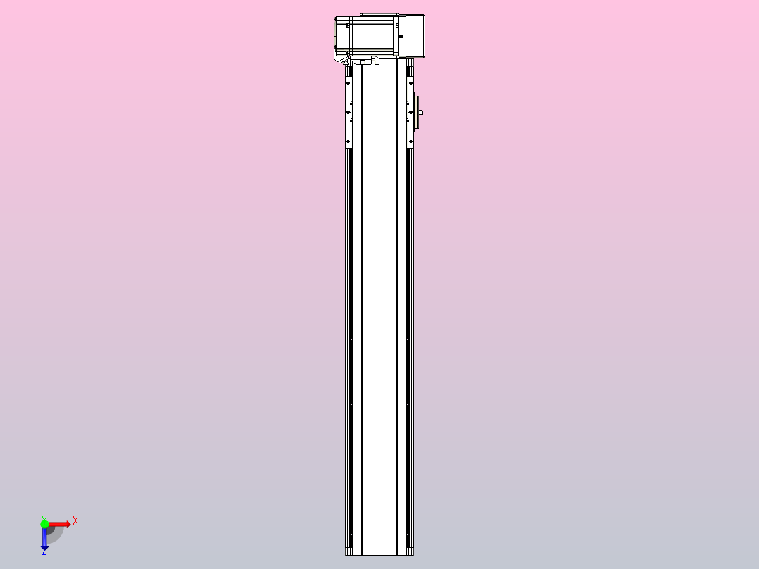 皮带直线轴半封闭可选导轨TPA-HNB-105D-90-L550-LU-Y-P20-N3俯视图