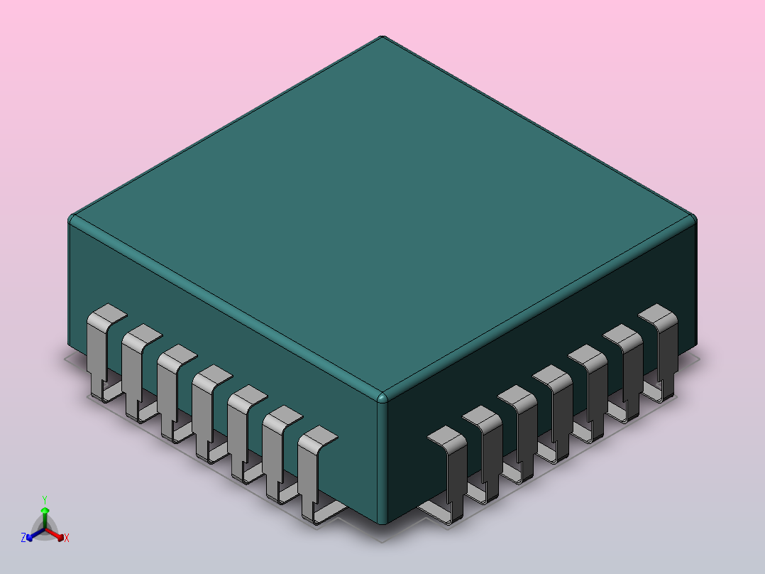 电子器件电阻PJLCC28主视图