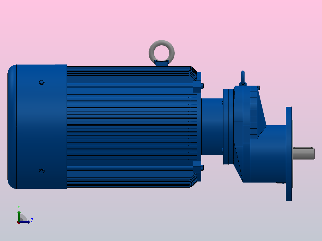 RXF77法兰轴伸式安装斜齿轮减速机RX77-Y11-4P-160M-M1-0°-Φ200左视图